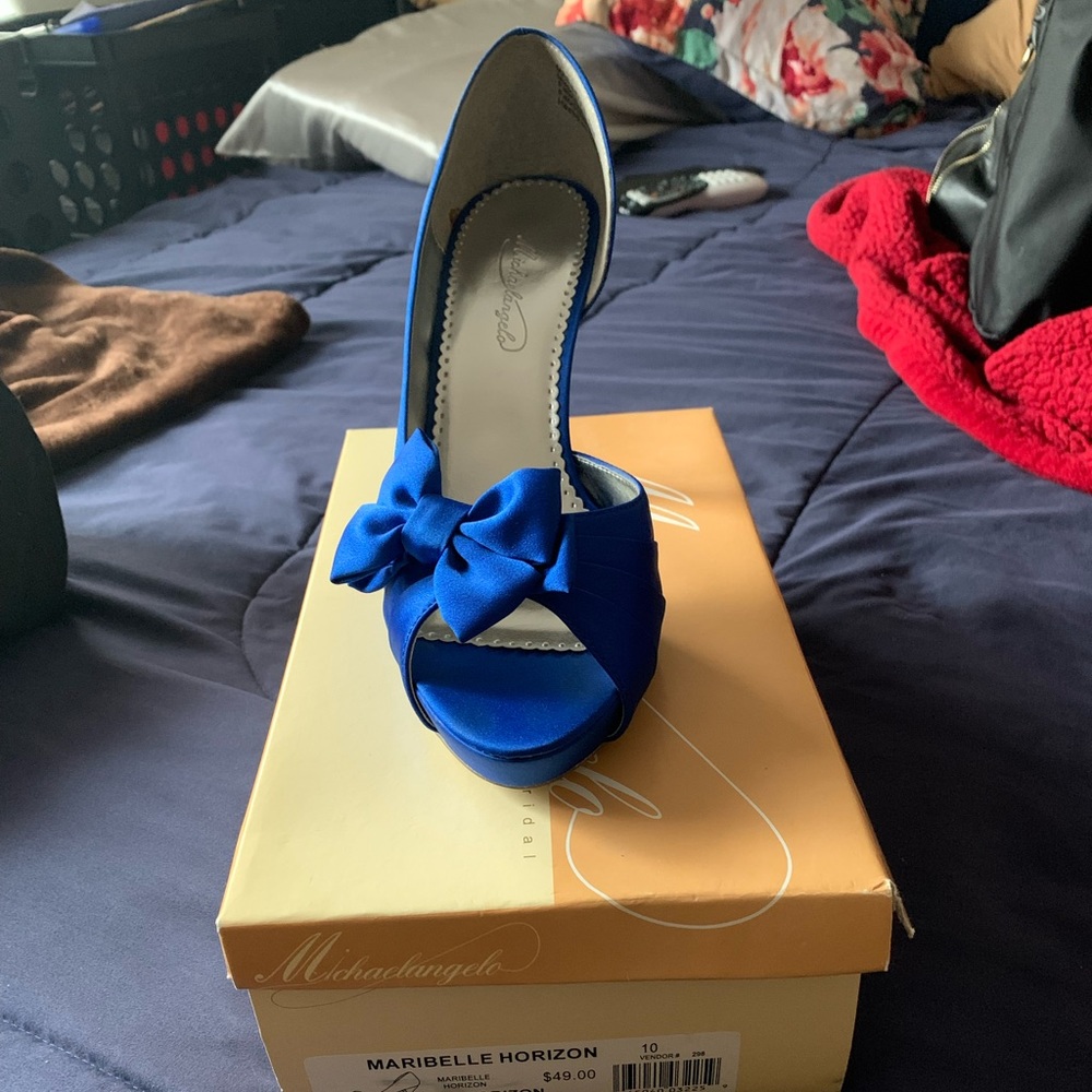 Blue wedding heels